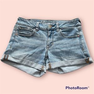 American Eagle Super Super Stretch Light Wash Jean Shorts